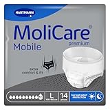 MoliCare Premium Mobile 10 Drops Size L, Incontinence Pants for Women and Men with Severe Incontinence, Extra Leakage Protection, Skin Protection, Improved Body Fit, 14 Pieces