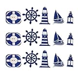 Healifty 50Pcs Nautical Buttons Sailboat Lighthouse Lifebuoy Rudder for DIY Crafts Scrapbooking Sewing Cardmaking and Other Projects