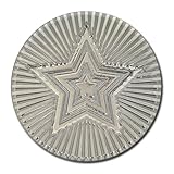 Round Star Metal Badge Lapel Pin (Silver)