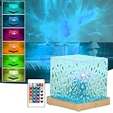 LTXDJ Galaxy Projector Night Light for Bedroom, Touch Lamps Bedside Star Projector for Kids, Ice Cube Ocean Wave Sensory Lights 16 Color Adjustable Brightness Crystal Lamp (Ice Cube)