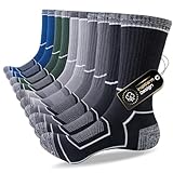 inaWarm Mens Socks, Breathable and Moisture Wicking Outdoor Performance Hiking Socks, Thick Cushioned Anti-Blister Crew Sock for Athletic, Work, Sports, Trekking, Walking, 5 Pairs