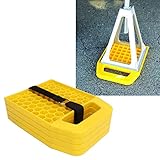 RV Jack Pad Prevent Jacks Sinking Anti Slip Weather Proof Leveling Jack Block of Strong UV Stabilized for Caravan Trailer 4PCS (Yellow)