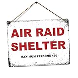| WTF | Air Raid Shelter | Twine - Metal Wall Sign Plaque Art Inspirational
