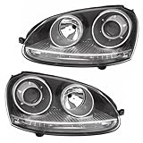XYZ Parts Projector Upgrade Headlights Gti R32 Style Xenon Look Black Inner Compatible With VW Golf Mk5 2003-2009 Boxed Pair Replacements
