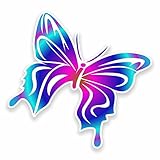 2 x 10cm Pretty Butterfly Vinyl Stickers Laptop Helmet Car Bike Tablet Fun #9594 (10cm Wide x 9.5cm High)