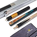 Cue-King Pool Cue Premier 300, Snooker Cue, Handmade 57" 18oz 3/4 Jointed Cue with Case, Premium Telescopic Extension, Aluminium Hard Case, Microfibre Cue Towel, Snooker Cue with Case, Pool Cues