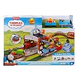 Mattel Fisher Price Thomas & Friends Toy Train Playset, Load & Launch Barrel Delivery with Classic Motorized Engine & Cargo Car, 18 Feet of Track, JGY30