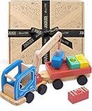 Jaques of London Magnetic Crane Truck | Toddler Wooden Car Toys for 3 + Year Old Boys and Girls | Construction Vehicle | Push Along Cars | Since 1795