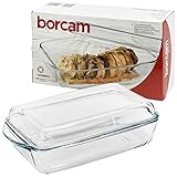 2.75L Large Rectangle Casserole Dish Glass Bakeware Ovenware with Lid