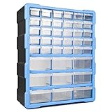 TekBox DIY Tool Bits Storage Organiser Unit - Workshop Parts Craft Box Cabinet (39 Drawer)