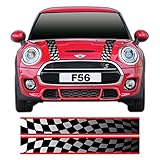 F56 Checkered Bonnet Stripes Decals Fits Mini Cooper S One JCW Bubble Free Vinyl
