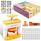 Lotvic Badge Making Kit for Kids, 55mm Badge Making Machine with 48 Pcs Button Parts, Cute Stickers, Circle Cutter, Kids Button Maker Machine, Fun DIY Badge Maker for Kids Birthday Christmas Gifts