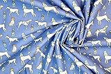 Pyrhan Cute Dogs Arts and Craft Polycotton Prints –45 Inch Wide Dress Fabric Material by The Metre -Floral Polycotton Print Used in Sewing Kit and Accessories-Quilting Fabric (RoyalBlue)