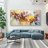 Neckip Large Abstract Painting Art Colorful Bloom Flower Poster Canvas Painting For Living Room Wall Art Pictures Home Decorative Frameless (60x120cm(24x47in))