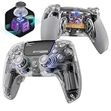 HEXGAMING PHANTOM Pro Controller with 4 Remappable Buttons, 6 Remapping Profiles, 8 Interchangeable Analog Stick, and Adjustable Triggers Compatible with ps5, PC, Mobile - Hall Effect Explorer Edition