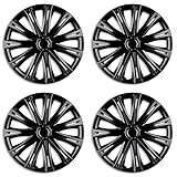 Versaco Car Wheel Trims SPARKBLK16 - Black 16 Inch 11-Spoke - Boxed Set of 4 Hubcaps - Includes Fittings/Instructions