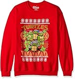 Nickelodeon Men's Teenage Mutant Ninja Turtles Ugly Christmas Sweatshirt, Red, Small