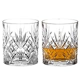 DIAMANTE Chatsworth Whisky Tumblers - Premium Lead Free Crystal - Set of 2