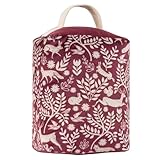 Furn Skandi Woodland Animal Velvet Doorstop – Scandinavian Forest Animal Design Fabric Weight for Doors (Skandi – Berry Red)