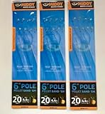 3 x MIDDY Pole Pellet Band'Em Barbless Hair Rig Size 20 to 4.4lb (8pc pkt)