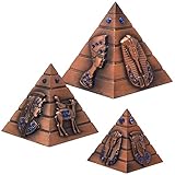 Guador Bronze Pyramid Model, 3Pieces/Set Figurine Model Egyptian Pyramid Statue Bronze Vintage Sculpture Office Ornament Souvenir Gift