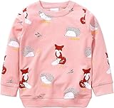 TEDD Girls Sweatshirt for Kids Cotton Top Casual Jumper Girl T Shirt Toddler Clothes Long Sleeve Pullover Winter Spring Age 1-7 Years (01 Pink, 7-8 Years)