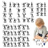 100 Piece Toy Soldiers - 4 Color Armÿ Men Set with 12 Different Action Poses for Kids' War Games & Pretend Play | Miniature Plastić Figures for School Projects & DIY Battle Scenes