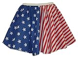 The Dragons Den Adults 15" Length USA America Stars & Stripes Skater Skirt July 4th Independence Day Fancy Dress [8-12]