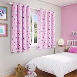 Enhanced Living Charm Kids Curtains for Girls Bedroom, Games Room & Nursery - 46x54 inch (117 x 137cm) - Thermal, Noise Reducing Girls Curtains - 2 x Eyelet Curtain Panels