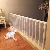 Revanom Child Safety Net, Balcony, Patios and Railing Stairs Netting, Safe Rail Net for Kids/Pet/Toy, Sturdy Mesh Fabric Material, 9.8 ft White Color