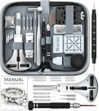 Bluvizo Professional Watch Repair Kit: 149pcs Watch Repair Tool Set for Link Removal Battery Replacement Band Strap Adjustment with Case Opener Link Remover Spring Bars Watch Pins