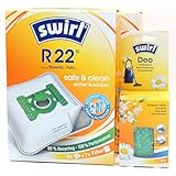 8 Vacuum Cleaner Bags + Deodorant Beads Compatible with Fakir A 120 EL (Boden), Air Wave | Compatible with Swirl R22 - R 22 | 8 Bags, Air Freshener, Accessories, Spare Parts