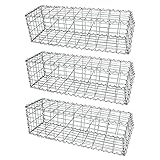 Monster Shop Gabion Baskets Galvanised Steel Cages Mesh Wire Stone Basket Outdoor Spiral Retaining Wall Planter Garden / 100 x 30 x 30cm / 3 Pack…