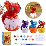 JMMICO Paint Your Own Dragon Lamp Craft Kit, Painting Kits for Kids Ages 4-8, DIY Dragon Craft Night Light with 12 Colors Paint, Arts and Crafts for Kids Ages 6-14,Pat-pat Drawing Toys Birthday Gift