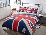 CnA Stores - Denim Blue Double Union Jack England Duvet Cover Reversible Bedding Set With Pillowcases