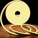 KSIBNW Led Strip Light Neon 5m Outdoor Waterproof IP65, Outside LED Light Strips 220v-240v Rope Lights Flexible Cuttable Neon Rope for Kitchen Bedroom Garden Outdoor Indoor Decor,Warm White