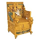 Egyptian Décor Trinket Box - King Tut's Golden Throne Jewelry Box - Egyptian Statues