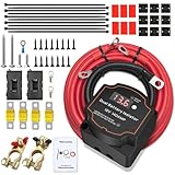 5M 12V 140 Amp Split Charge Relay Kit, Voltage Sensitive Relay Kit with LED Screen Display, VSR Smart Dual Battery Isolator Battery Automatic Disconnect Switch, for Campervan SUV ATV RV Boat Vehicles