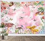 Tizhweqo 3D Butterfly Large Tapestry Wall Hanging Mushroom Tapestries Butterfly Wall Tapestry Wall Art for BedRoom Living Room Dorm Decorations 305x230 cm X1650