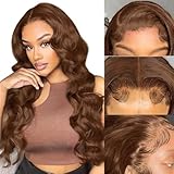 RXY Light Brown Body Wave Human Hair Wig 180% Density 13x4 Lace Front Wigs, Brazilian Virgin Human Hair With Baby Hair Pre plucked Natural Hairline 20 Inch for Women