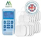 Premier TENS Machine by Med-Fit, Fully Rechargeable Dual Channel Tens and Muscle Stimulator with 30 Pre-Set Programs for TENS Pain Relief, Muscle Strengthening, Massage and Relaxation