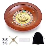 WodGod 10 Inch Wooden Roulette Wheel, Roulette Set, Adults, With 4 Roulette Balls, Perfect for Home Game Night and Entertainment Party
