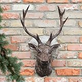 THE ENCHANTED GARDEN Wall Mounted Stag Head Home Decor Brown Resin Hanging Ornament Reindeer ornaments