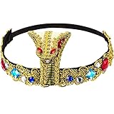 Yaomiao Snake Headband Headpiece Egyptian Costume Accessories for Women Medusa Headpiece Cobra Headdress Egyptian Queen Headdress Cobra Crown for Halloween Costumes Vintage Party Decorations