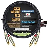 0.5 Meter RCA Cable Pair - Made with Canare L-4E6S, Star Quad, Audio Interconnect Cable and Amphenol ACPR Die-Cast, Gold Plated RCA Connectors – Directional design for best performance