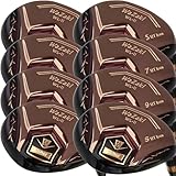 Japan WaZaki Hybrid Iron Set USGA R A Rules Golf Club,Copper Finish,4-SW,with Covers,WLIIs Model,Mens Regular Flex,65g Graphite Shaft,Standard Length,Pack of 8