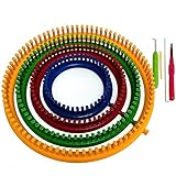 KnitUK Round Knitting Loom Set of 4 Looms with All pegs Fitted. Medium Gauge Configuration.
