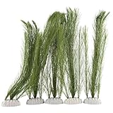 Veumoie Aquarium Decorations Fish Tank Artificial Green Made Of Silk Fabrics Plastic,for All Fish and Pets 5Pcs