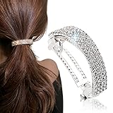 Crystal Hair Clips Barrettes Slides Grips for women, Diamante Sparkly Hair Accessories Crystal Hairpins Everyday Wear Prom Party Ponytail Holder Women Girl Birthday Gift (Silver)