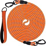 Joytale Training Leads for Dogs, Padded Handle Long Line Dog Lead, 5m 10m 15m 20m Long Leash for Training, Play, Camping, Backyard Tie Out, Orange, 5M
